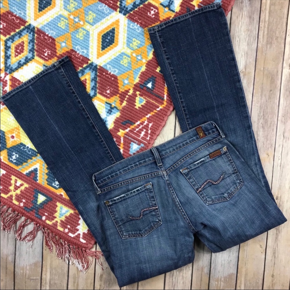 7 For All Mankind Crystal Pocket Boot Cut Jeans